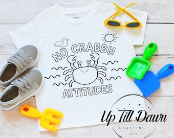 Sin actitudes de cangrejo SVG, cangrejo para colorear SVG, camisa para colorear SVG