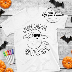 Ghost Coloring SVG, Halloween Coloring Shirt SVG