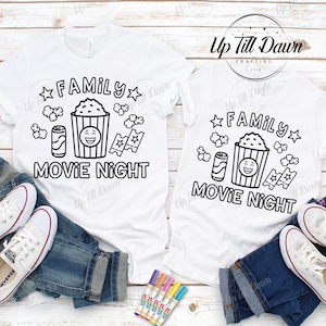 Family Movie Night SVG, Family Coloring Shirt SVG, Movie Night SVG