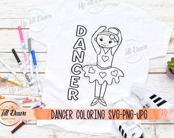 Dancer Coloring SVG, Dancer SVG, Ballerina Coloring SVG, Ballerina svg