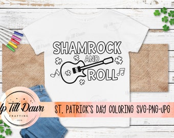 St. Patrick's Day Children Shirt SVG, Shamrock Coloring Shirt SVG, Shamrock y Roll SVG