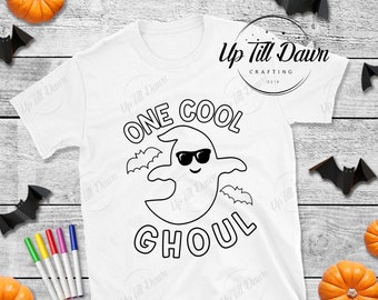 Ghost Coloring SVG, Halloween Coloring Shirt SVG