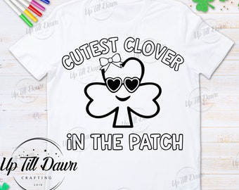 Camicia per bambini San Patrizio SVG, camicia da colorare Shamrock SVG, camicia trifoglio più bella SVG