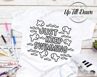 Just Keep Swimming SVG, Fish Coloring SVG