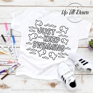 Just Keep Swimming SVG, Fish Coloring SVG