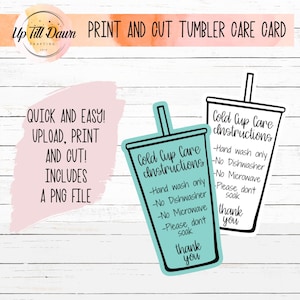 Carta per la cura dei prodotti in vinile stampabile, istruzioni per la cura dei prodotti personalizzati, carta per la cura della tazza fredda stampabile