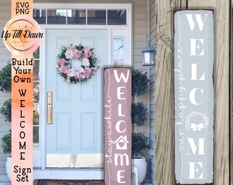 Welcome Home Wood Sign SVG, Dog Paw Welcome Sign SVG, Welcome Vertical Porch Sign SVG