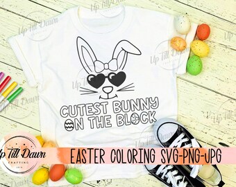 Color de Pascua SVG, conejito más lindo en el bloque SVG, Pascua SVG, cesta de Pascua svg