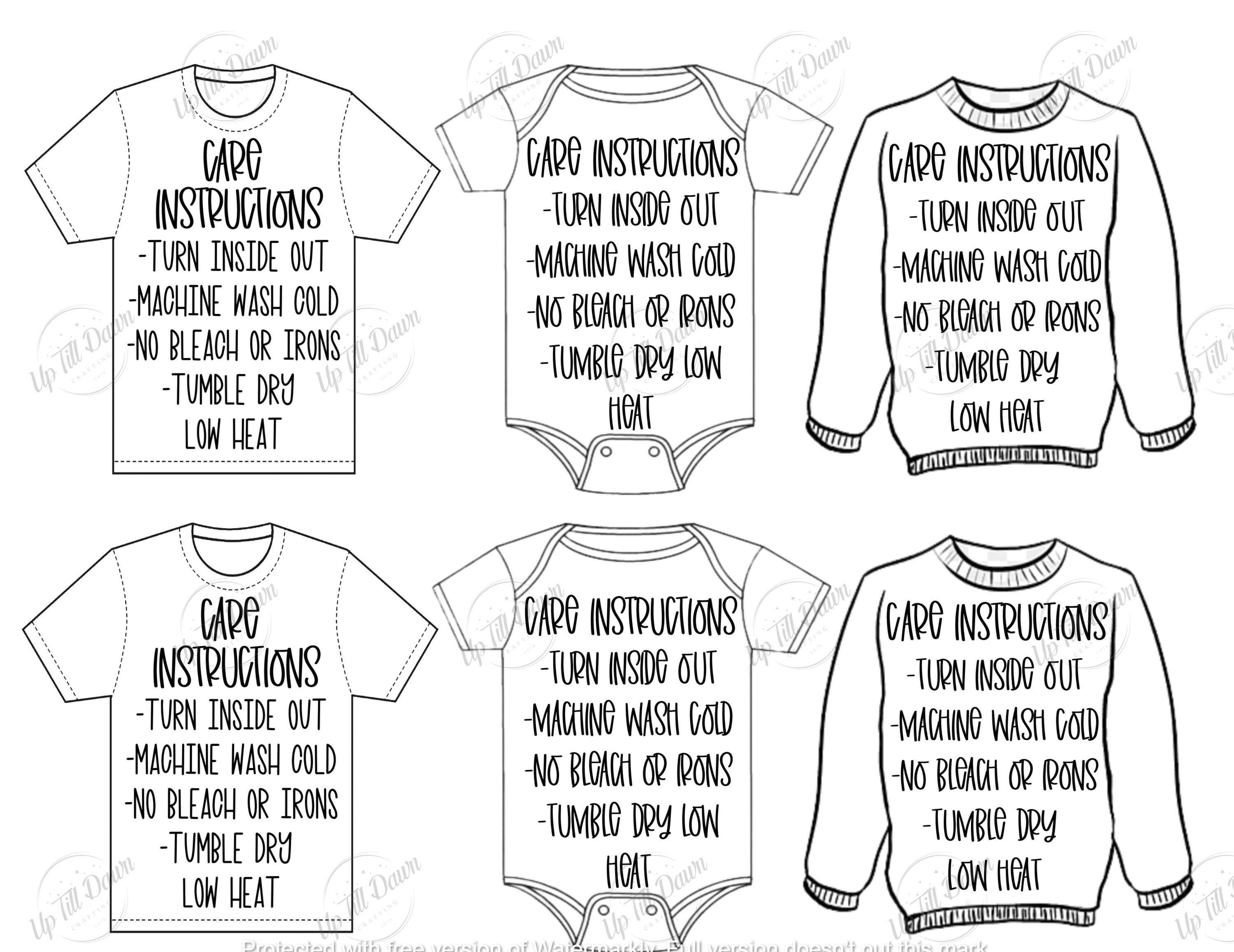 vinyl product care card printable personalized htv care etsy