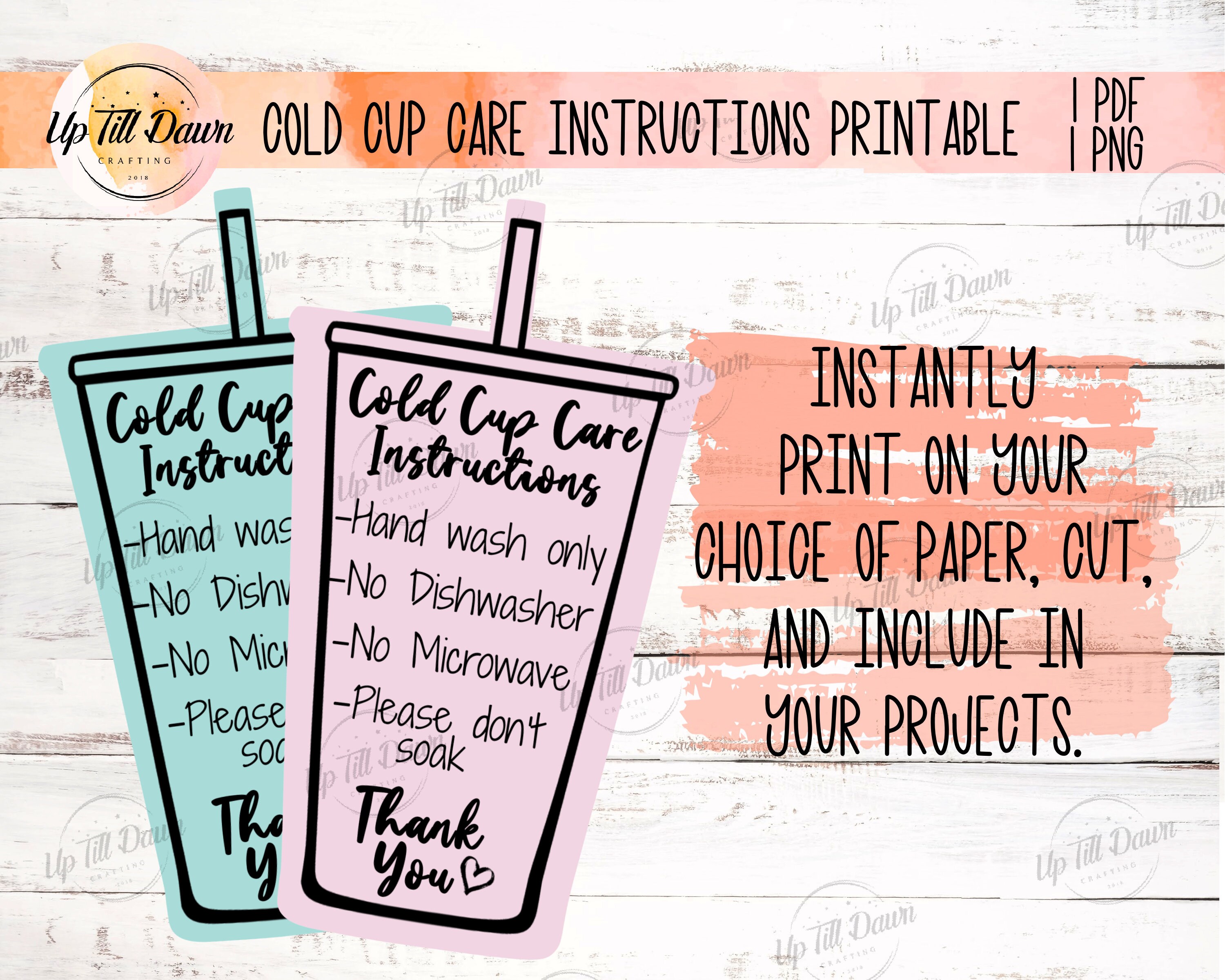 Vinyl Products Care Card Printable Personalized Products Care - Etsy