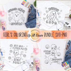 Paquet de SVG de coloriage de fille, SVG de coloriage