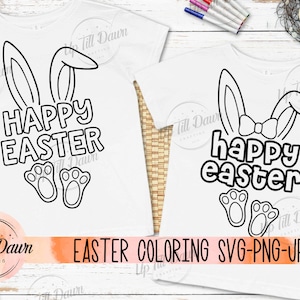 Frohe Ostern Färbung SVG, Ostern Färbung SVG, Osterhase Färbung SVG