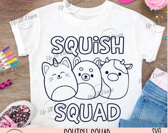 Squish Squad SVG, Coloring Squish Page PNG, Squish Squad PNG