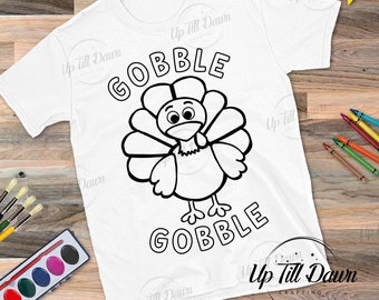 Acción de Gracias para colorear SVG, Turquía para colorear SVG, Niños de Acción de Gracias SVG