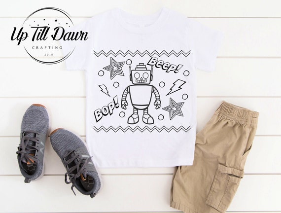 Robot Coloring SVG Robot DIY Party Favor SVG