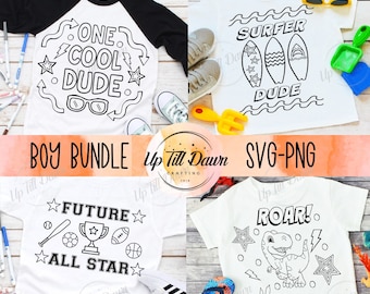 Pacote SVG para colorir menino, pacote SVG para colorir Todder, pacote de presente para colorir de aniversário