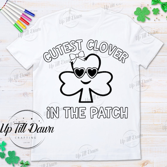 St. Patrick's Day Children Shirt SVG, Shamrock Coloring Shirt SVG, Cutest Clover Shirt SVG