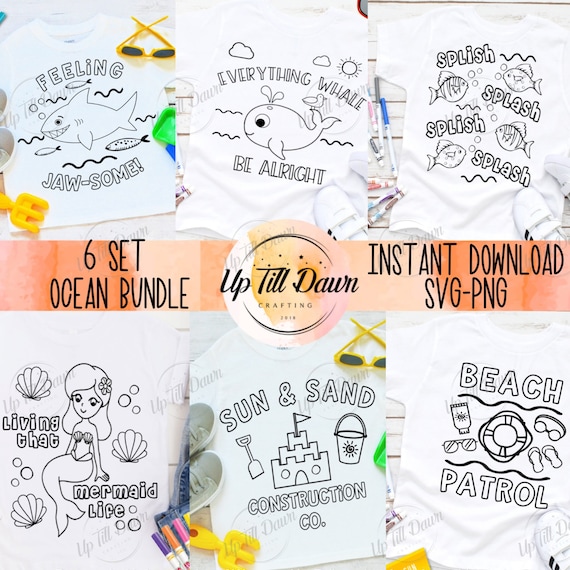 Ocean Coloring SVG Bundle, Under the Sea Coloring SVG