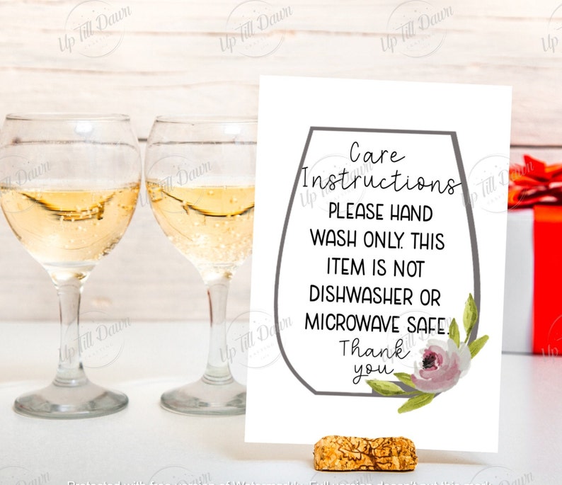 Vinyl Products Care Card Printable Hand Wash Only Printable Etsy Canada