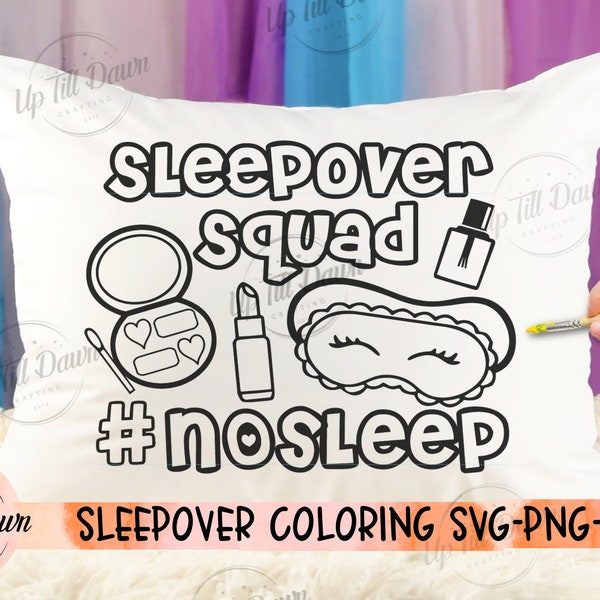 Sleep Over Party SVG, Spa Party SVG, Sleep Over Birthday SVG