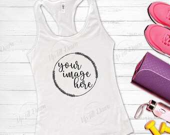 Women's Fitness Mock Up, Yoga Mock Up, White Bella Canvas Tank Mock Up