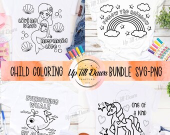 Pacote para colorir infantil SVG, Camisa para colorir SVG