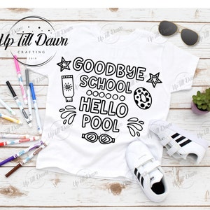 Goodbye School Hello Pool Kleuring SVG, Zomer Kleuren SVG