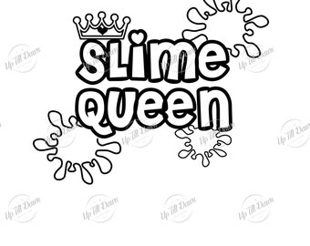 Slime Queen Coloring SVG, Slime Coloring Page, Slime Coloring SVG