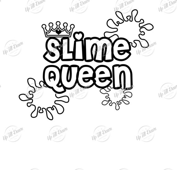 Slime Queen Coloring SVG, Slime Coloring Page, Slime Coloring SVG 