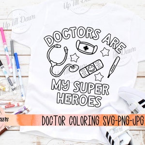 Doctor Coloring SVG, Coloring SVG, Doctor Coloring Page, Doctor Shirt for Kids