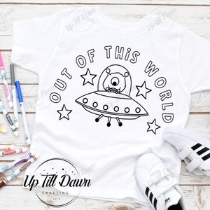 Space Coloring SVG, Space Coloring Shirt SVG, Alien Coloring SVG