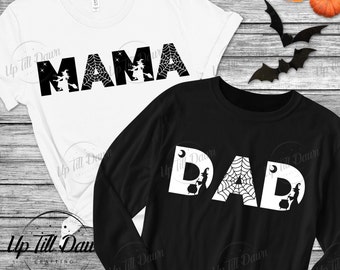 Mama and Dada Halloween SVG, Spooky Mom Dad SVG, Halloween Family SVG