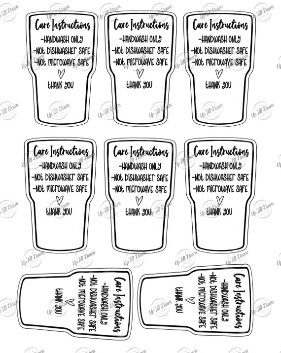 Vinyl Products Care Card Printable Coffee Tumbler - Etsy