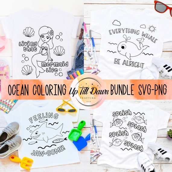 Ocean Coloring SVG Bundle, Under the Sea Coloring SVG