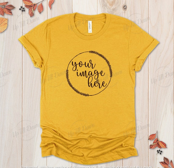 Fall Bella Canvas Mock Up Bella Canvas Yellow T Shirt Mock | Etsy