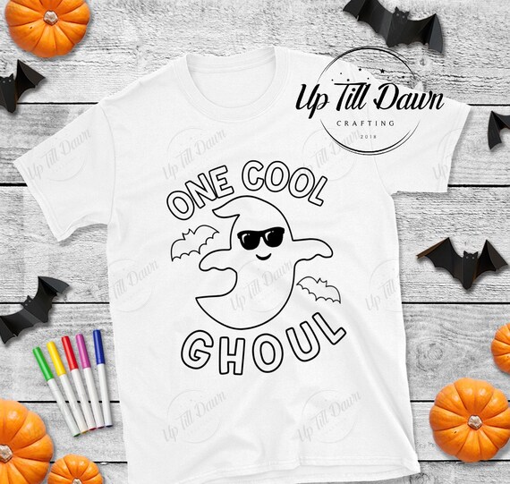 Ghost Coloring SVG, Halloween Coloring Shirt SVG