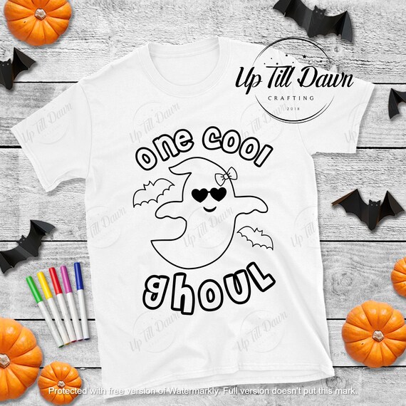 Ghost Coloring SVG, Halloween Coloring Shirt SVG