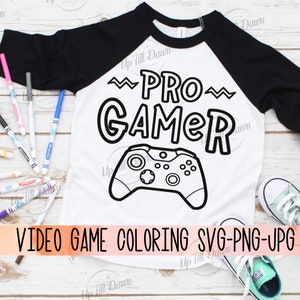 Videospiel Färbung SVG, Video Gamer SVG, Pro Gamer SVG, Videospiel Geburtstag Shirt