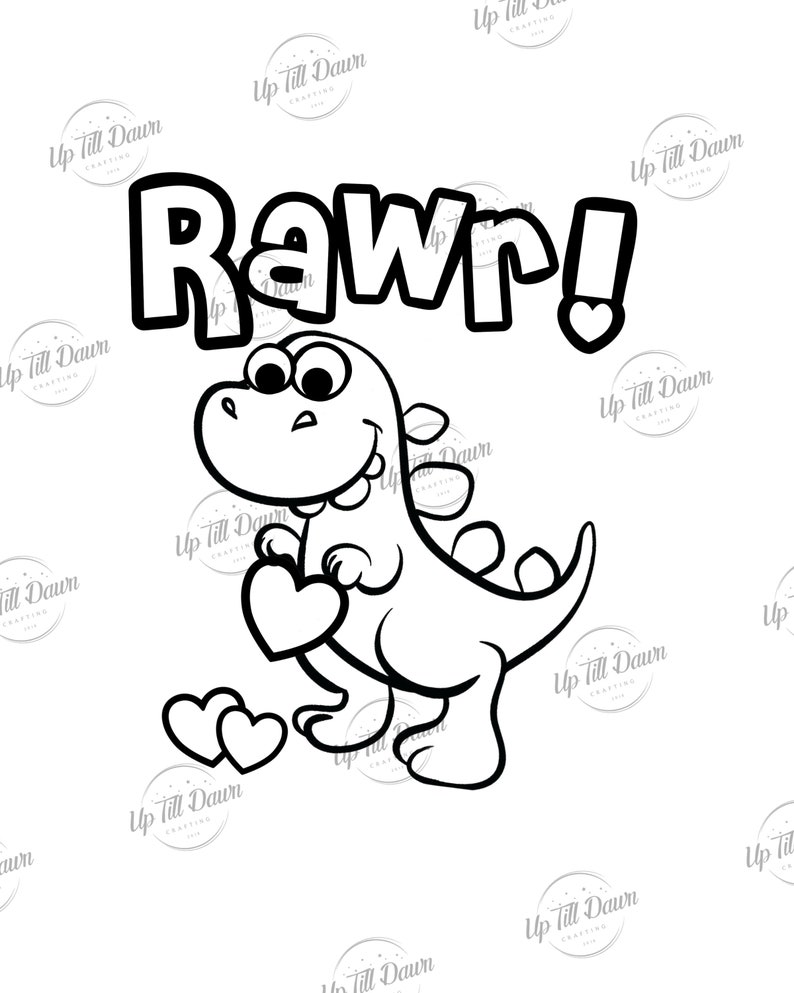 Download Valentine's Day Coloring Shirt SVG Coloring SVG Dinosaur ...