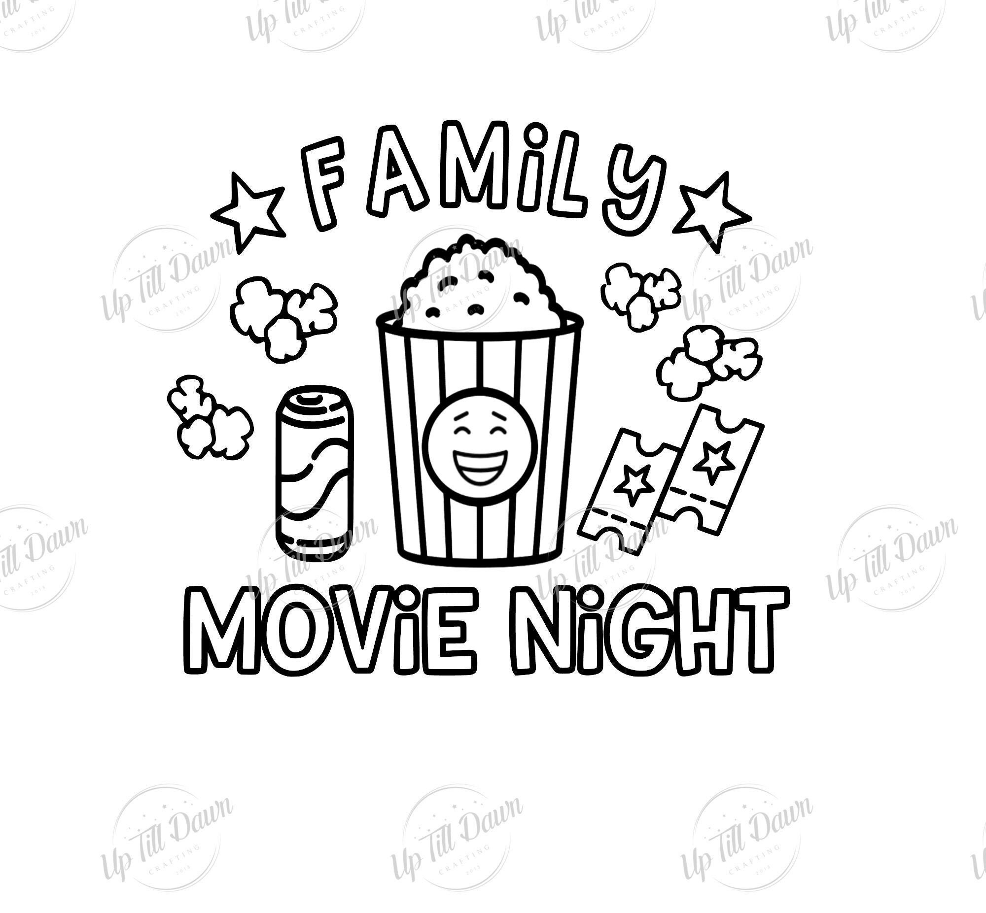 Family Movie Night SVG Family Coloring Shirt SVG Movie Night Etsy Canada