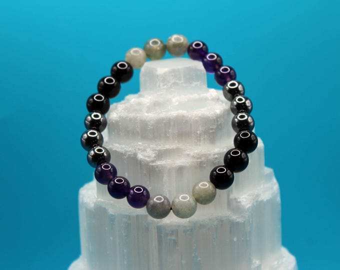 Mystic Shield & Intuition Bracelet (Amethyst • Obsidian • Labradorite • Hematite)