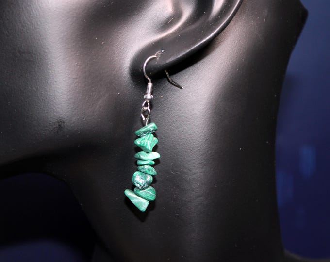 Malachite Chip Earrings