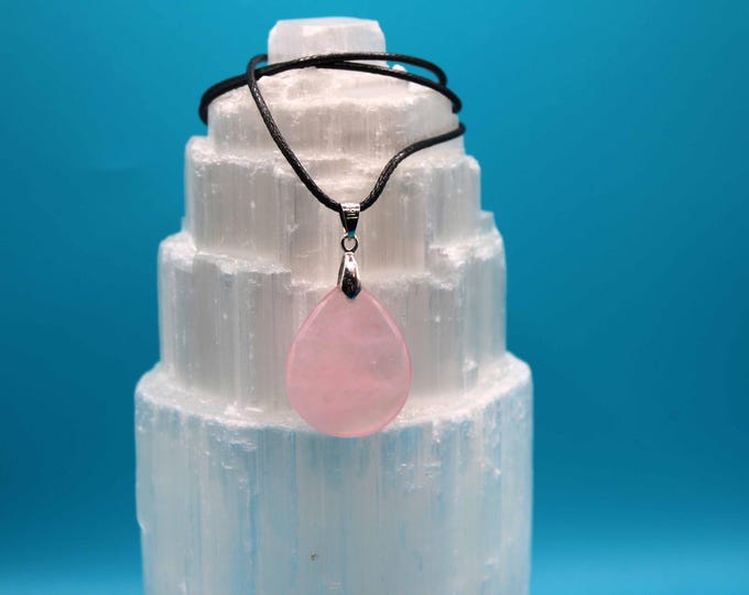 Rose Quartz Teardrop Pendant