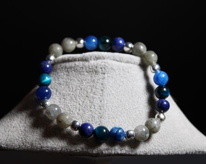 Keen Intuition Bracelet – Labradorite, Kyanite, Lapis Lazuli, & Blue Tigers Eye