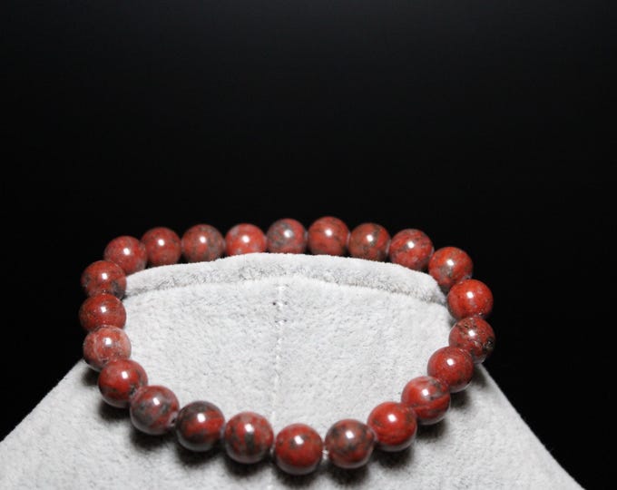 Sesame Jasper/Kiwi Jasper Bead Stretch Bracelet