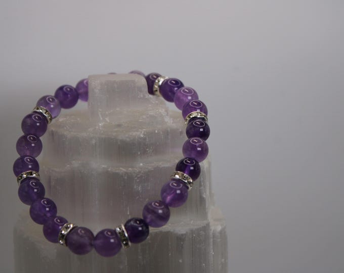 Amethyst Shimmer Bracelet (6mm & 8mm Beads Available)