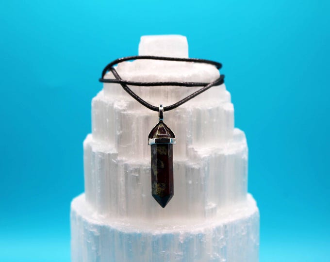 Bloodstone Pointed Pendant
