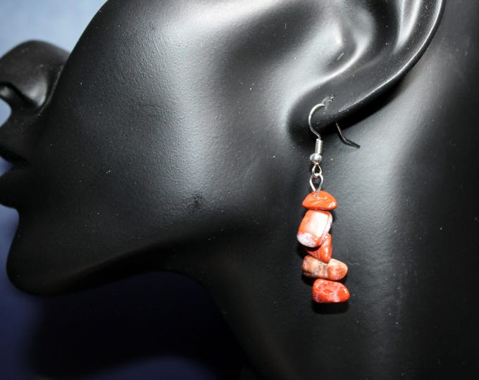 Red Jasper Chip Earrings