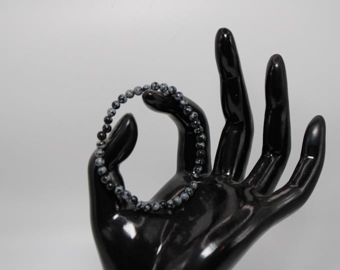 Snowflake Obsidian Bracelet (4mm)