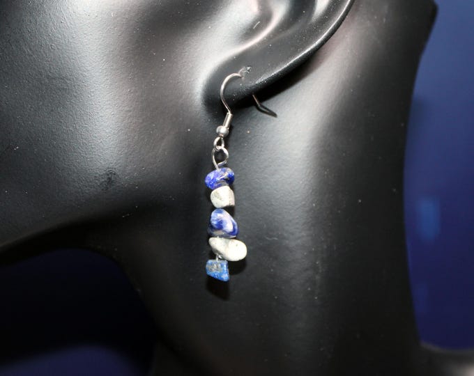 Lapis Lazuli Chip Earrings